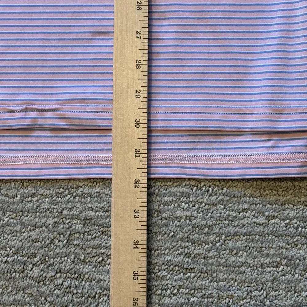 RLX Ralph Lauren Polo Shirt Men’s XXL Pink Blue Stripe‎ Short Sleeve Golf Active